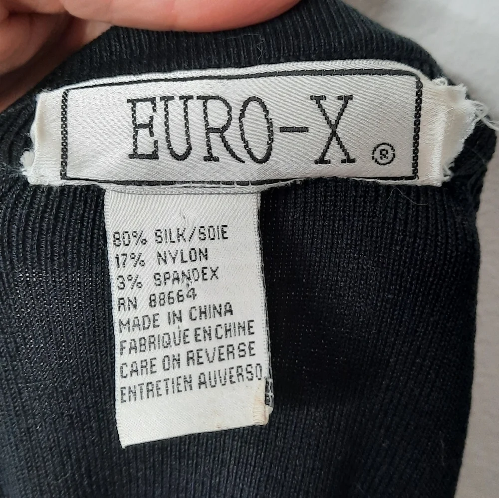 Vintage Black Y2K Euro-X Rainbow Pom Pom Sweater L